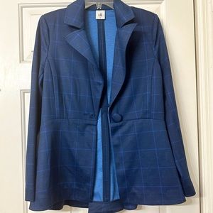 CAbi | Navy checkered blazer